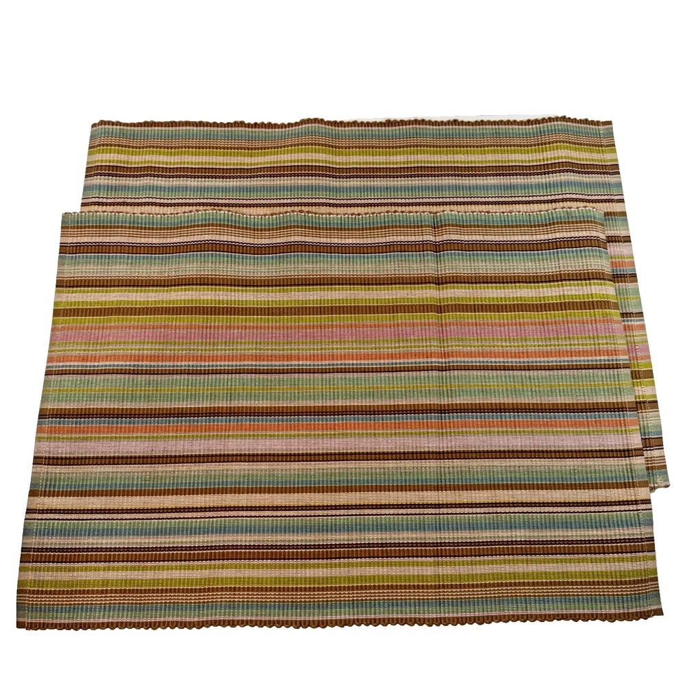 Pine Cone Hill‎ Rectangular Striped Woven Placemats Indoor/Outdoor Set of 2